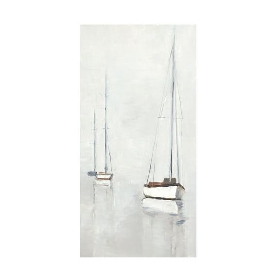 Canvas Wall Art - Ethan Harper 'Foggy Harbor I' Wall Art for Living Room, Bedroom, or Office Décor by Trademark Fine Art - 10 x 19 Inches