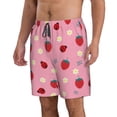 thumbnail image 2 of Kll Strawberry And Ladybugs Men'S Casual Summer Beach Shorts Hawaiian Shorts With Pockets-X-Large, 2 of 9