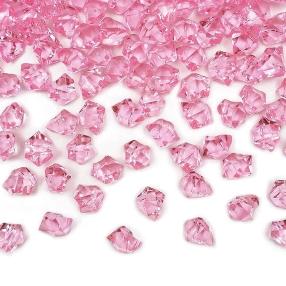 Acrylic Ice Crystal Rocks Vase Filler 23 X 18MM Pink (1 LB/Bag)