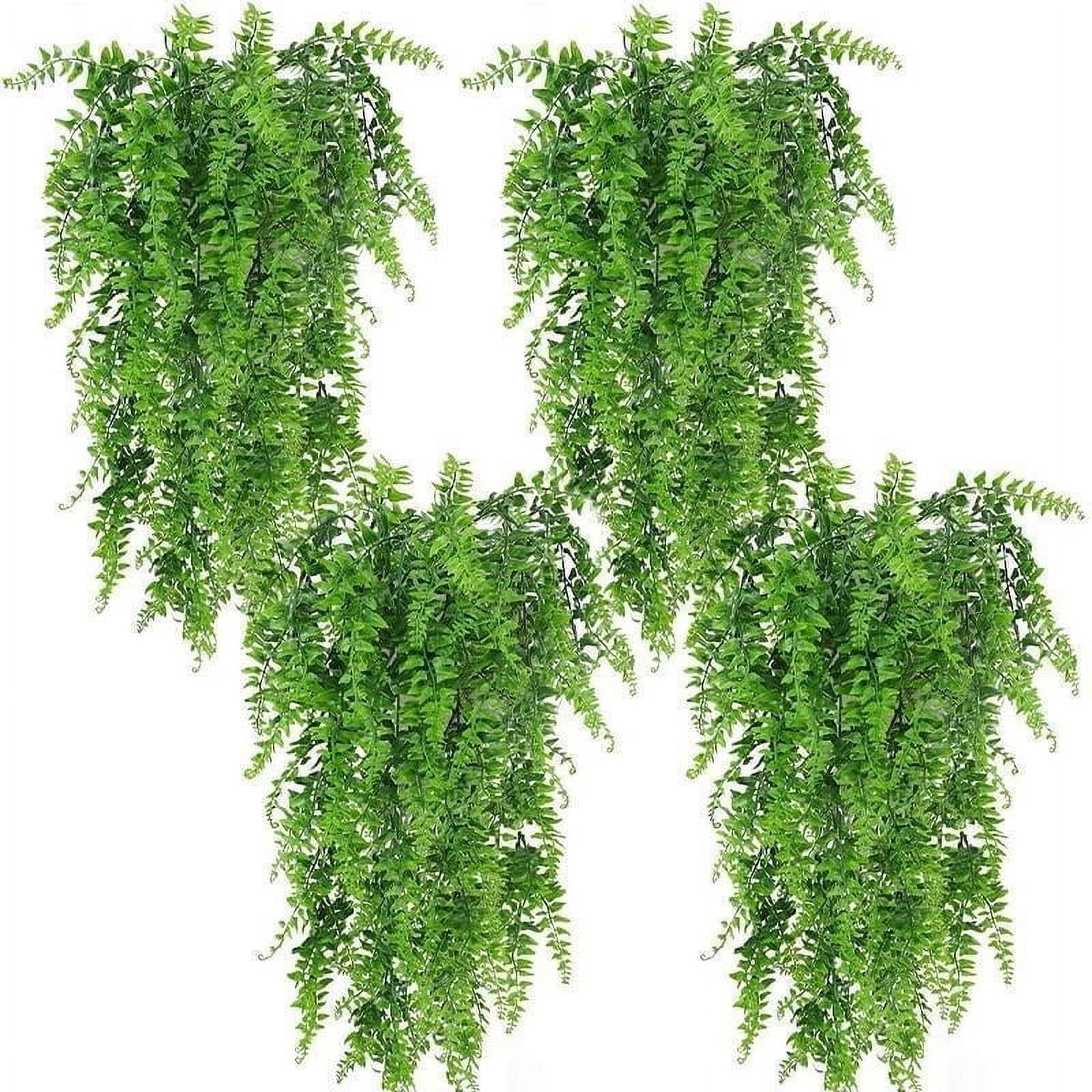 Scidweet Fake Hanging Plants, 4 Packs 30" Artificial Faux Greenery Plastic Plants for Indoor Outdoor Spring Summer Patio Porch Office Yard Wedding Home Decor