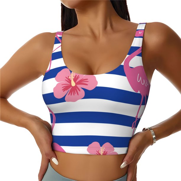 Balery Flamingo Sujetadores deportivos con espalda cruzada para mujer, acolchados, sin costuras, de alto impacto, ideales para yoga, gimnasio, entrenamiento y fitness.-X-Large