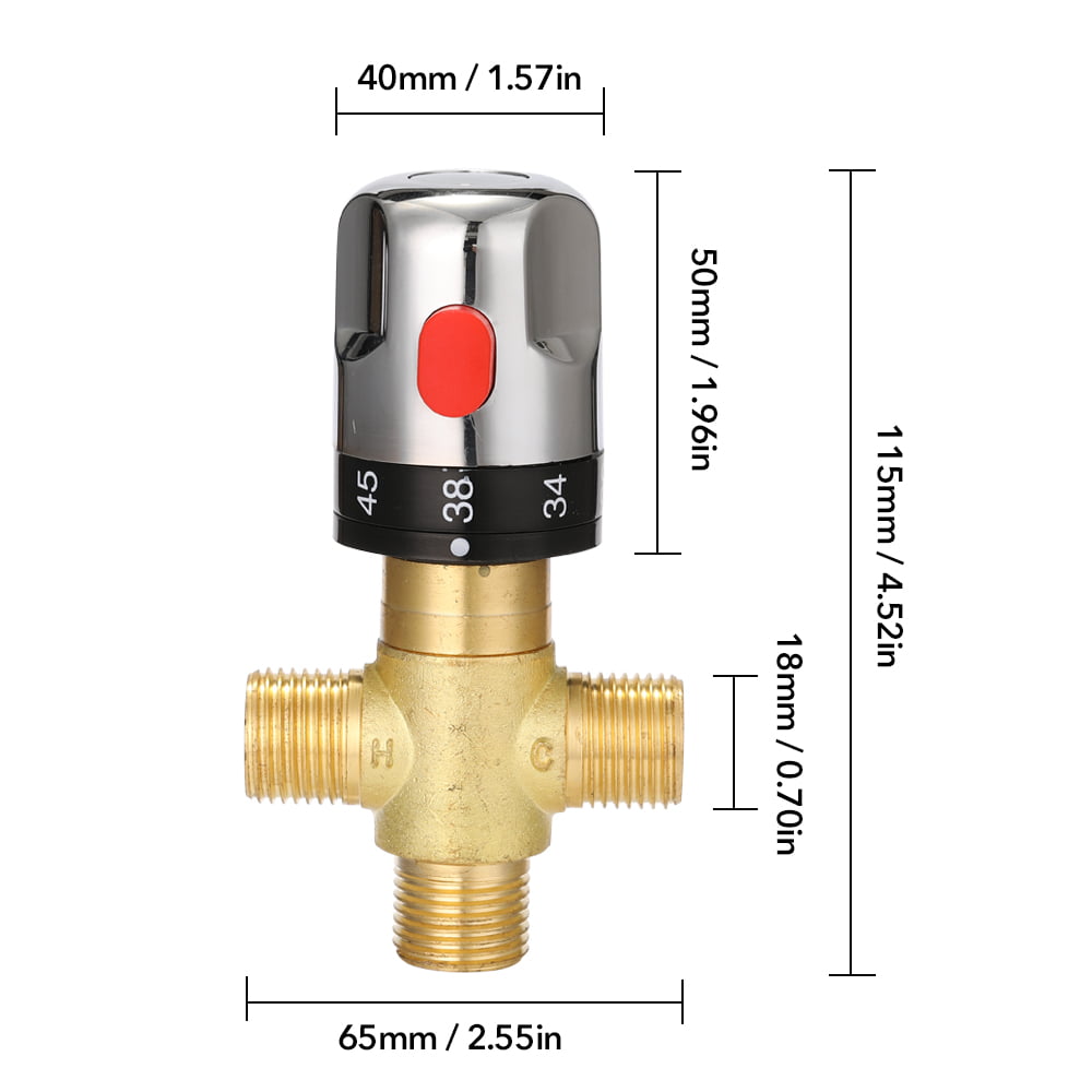 Hot Cold Water Thermostatic Temperature Control Mixer Mixing Valve Sensor Faucet 