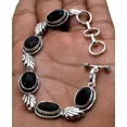thumbnail image 2 of Black Spinel Gemstone 925 Sterling Silver Handmade Jewelry Bracelet Size-7-8", 2 of 2