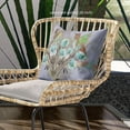 thumbnail image 2 of 26x26 Green Brown Gray Bird Blown Seam Broadcloth Animal Print Throw Pillow, 2 of 5