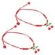 thumbnail image 1 of 2 pulseras de la amistad de cerezas hechas a mano, lindas pulseras tejidas para niñas, ajustables, para hermanas, con un diseño único de frutas, ideales para fiestas y uso diario., 1 of 5