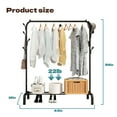 thumbnail image 3 of HioHa Garment Rack with Storage Shelf | Standing Clothes Hanging Rack for Bedroom, Closet & Laundry Room | Space-Saving Wardrobe Organizer with Bottom Shelf, 3 of 8