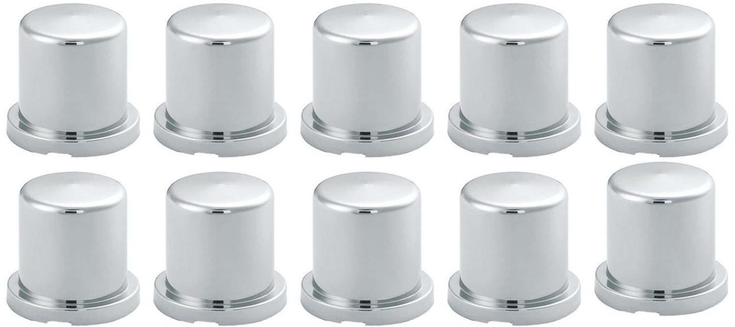 10 Chrome ABS Plastic Lug Nuts Top Hat Shape for 30mm Lug Nuts