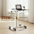 thumbnail image 2 of Height Adjustable Folding Table, Portable Laptop Bed Side Table with Metal Frame and MDF Top, 2 of 6