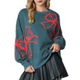 thumbnail image 3 of Sudadera con Cuello Redondo, Larga y Lazo para Mujer, Estilo Informal, Estilo Farol, Estilo Otoño, Estilo Y2k Verde L, 3 of 8