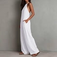 thumbnail image 7 of Babysbule Women's Halter Jumpsuit Wide Leg with Pockets Sleeveless Backless Loose Summer Casual Romper for Daily Beach Vacation, 7 of 7