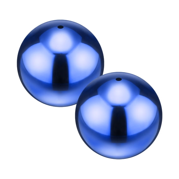 Uxcell 2-Pack Garden Gazing Globes Ball 2 Inch 201 Stainless Steel Hollow Mirror Ball for Home, Outdoor Ruby Blue