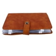 thumbnail image 4 of Carpeta económica A6 con múltiples bolsillos, anillos de acero inoxidable, cubierta de cuero PU, carpeta de cartera para oficina, escuela, negocios, marrón, 4 of 12