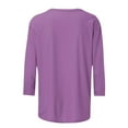 thumbnail image 5 of Fartey Happy Easter Shirts for Women Trendy Cute Bunny Graphic Tees Slim Fit 3/4 Sleeve Crew Neck Tunic Tops Plus Size Spring Summer Holiday T Shirts Purple S-5XL, 5 of 6