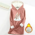 thumbnail image 2 of qelini Christmas Fleece Hoodies for Women Snowman Print Hooded Pullover Long Sleeve Tops Thermal Warm Clothes, 2 of 6