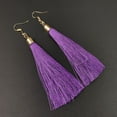 thumbnail image 1 of Nvzi Pendientes para hombre y adecuados, pendientes con borlas, pendientes largos de estilo étnico, pendientes de temperamento (morado), 1 of 4
