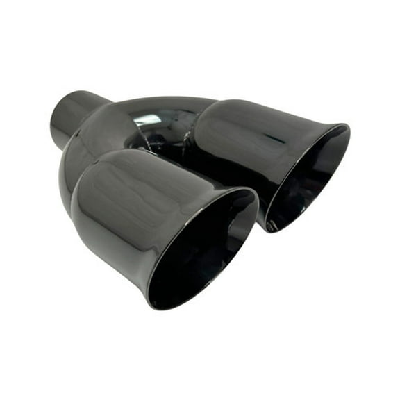 Exhaust Tip Dual 4.00" Dia OD 3.00" Dia ID X 10.00" Long 2.50" Inlet WD7-610-250-BC-SSSlant Double Wall Resonated 304 Black Chrome Stainless Steel Wesdon Exhaust Tip