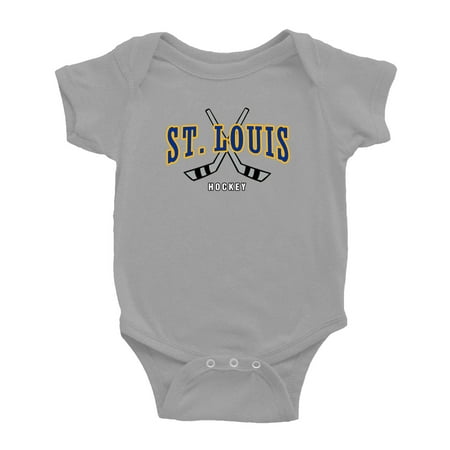 

Cute St. Louis Baby Romper Hockey Fan Baby Jersey Clothes (Gray 0-3 Monthes)