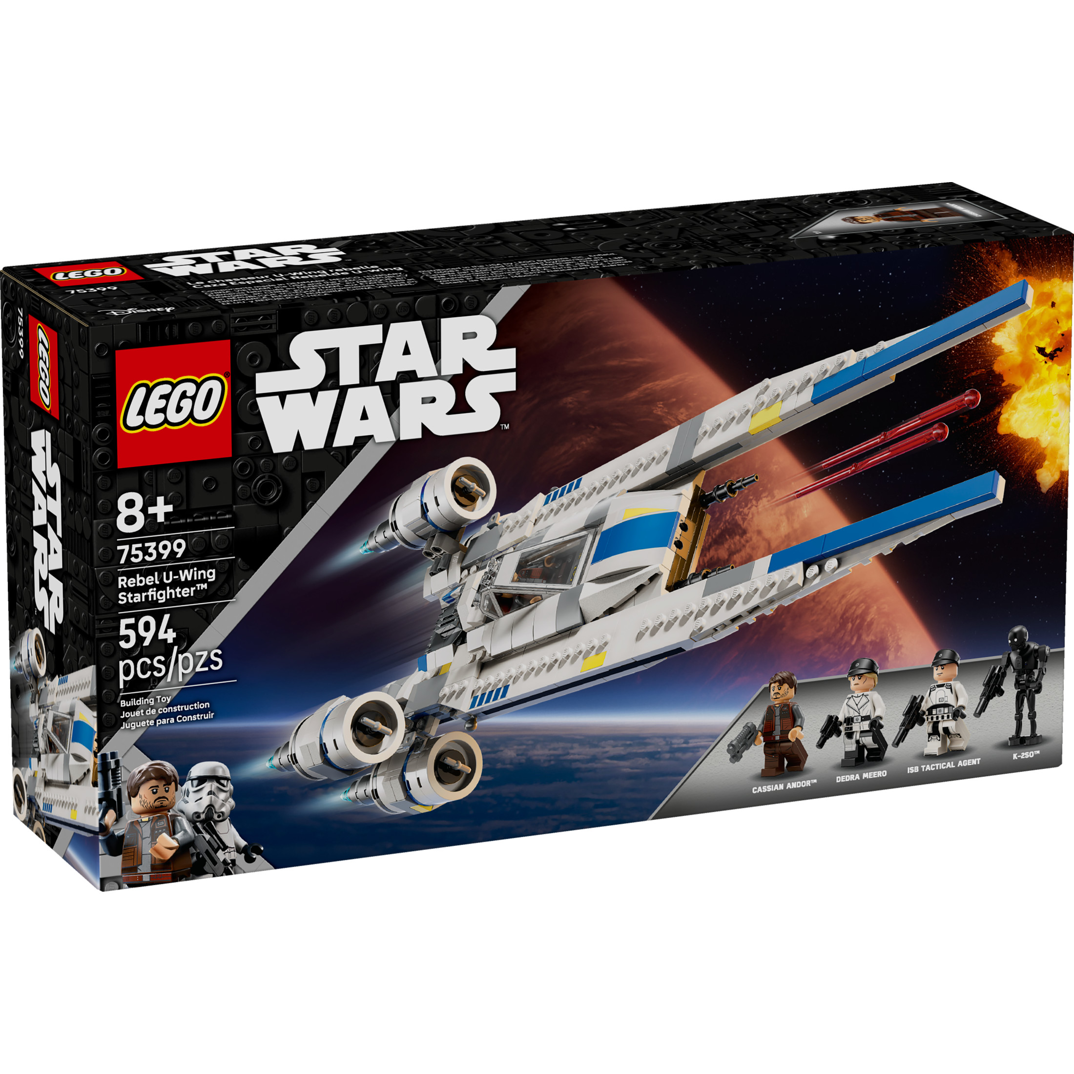 LEGO Star Wars Ala U Rebelde Set de Construcción - Incluye Cassian Andor, Dedra Meero y K-2SO - Juguete de Acción Modelo para Fans de Andor - Idea de Regalo de Cumpleaños para Niños, Niñas, Mayores de 8 - 75399 2
