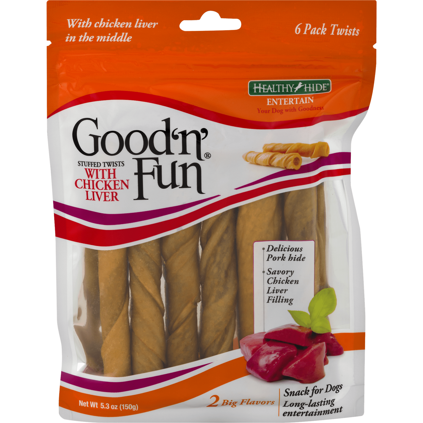 Good ’n’ Fun 4 Inch Bones, Rawhide Chews for Dogs, 5 Count