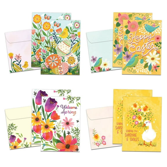 Tree-Free Greetings Easter Greeting Card 8 Pack, 5 x 7, Bright Spring Beauty (GA68756)