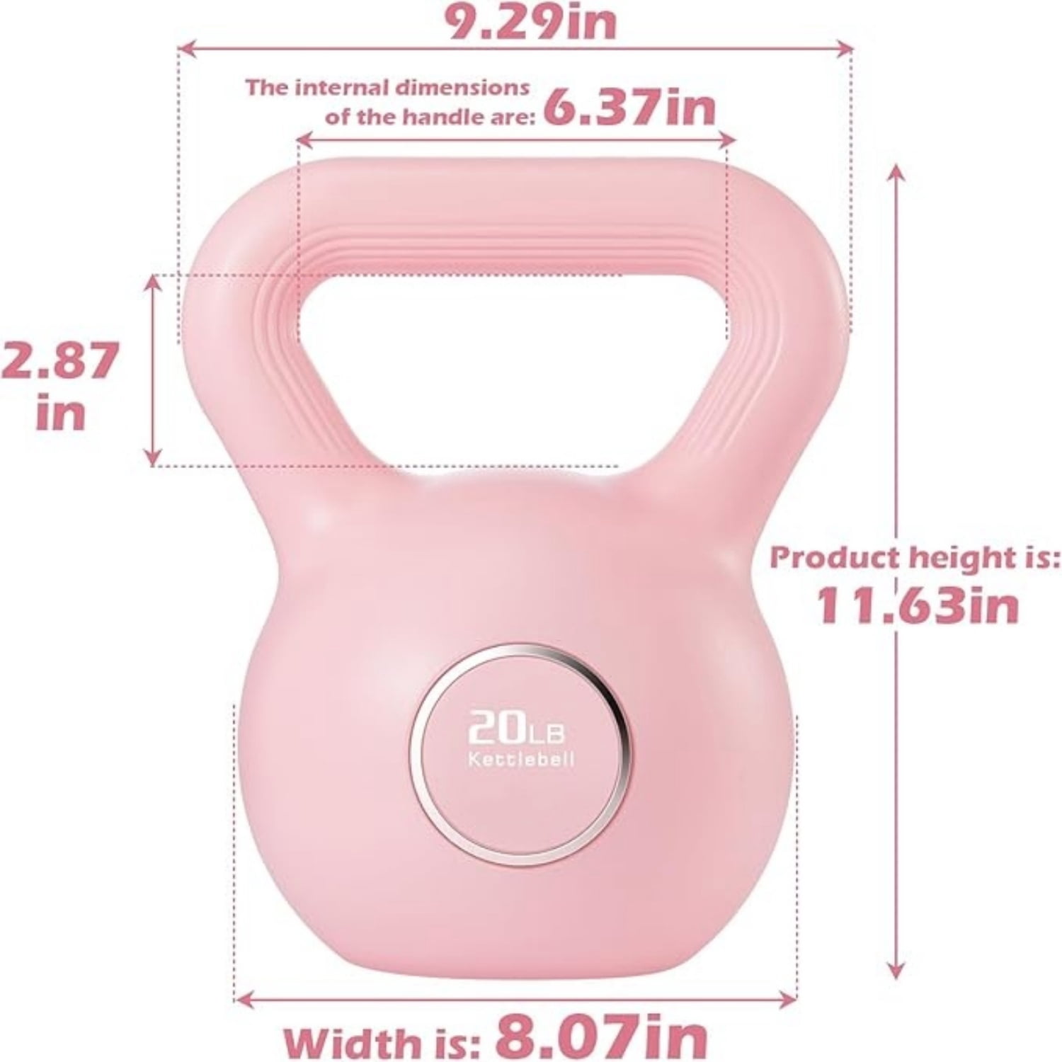 Kettlebells Fitness Exercise-Pink Strength Training Kettlebell Sets,Dumbbell Weights for Home Gym Equipment