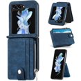 thumbnail image 4 of Shockproof PU Leather+PC Phone Cover Case With Removable Zipper Wallet Card Holder For Samsung Galaxy Z Flip 5, 4 of 4