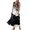 Black, variant on Womens Sun Dresses 2024 Women'S Floral Print Plus Size Dress Sleeveless Round Neck Loose Stretch Comfortable Plus Size Summer Dress Mid-Length(Pink,XXL)