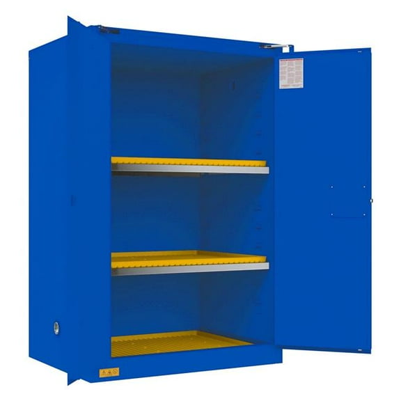 Durham 1090S-293T 90 gal Self Close Corrosive Storage Cabinet, Blue