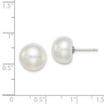 thumbnail image 3 of FB Jewels Sterling Silver 11-12mm White FW Cultured Button Pearl Stud Ear, 3 of 3