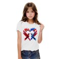 thumbnail image 2 of GERsome Unisex Kids 4th of July T-Shirts American Flag Graphic Tops Girls Cotton Crew Neck Short Sleeve USA Flag Stars Stripes Patriotic Tee, 7-8 Years, 2 of 6