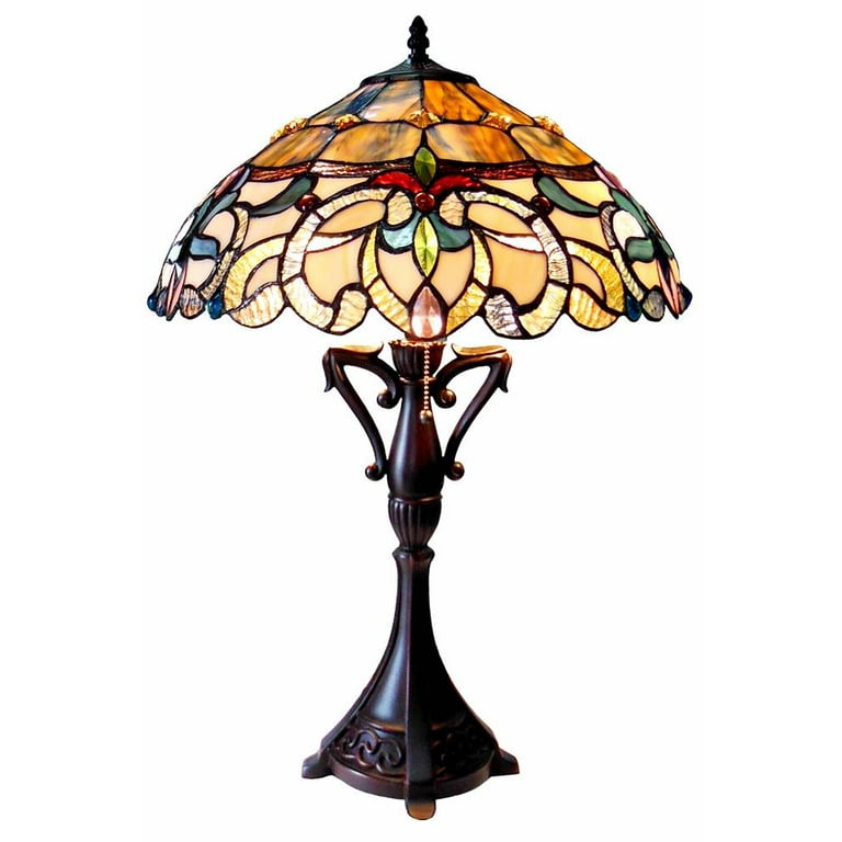 CHLOE Lighting NORA Tiffany Style Victorian 2 Light Table Lamp 18