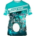 thumbnail image 2 of Personalized 3D Drummer Shirt - Custom Name 3D Drum Shirt Gift for Women & Men (Orange, M), 2 of 5