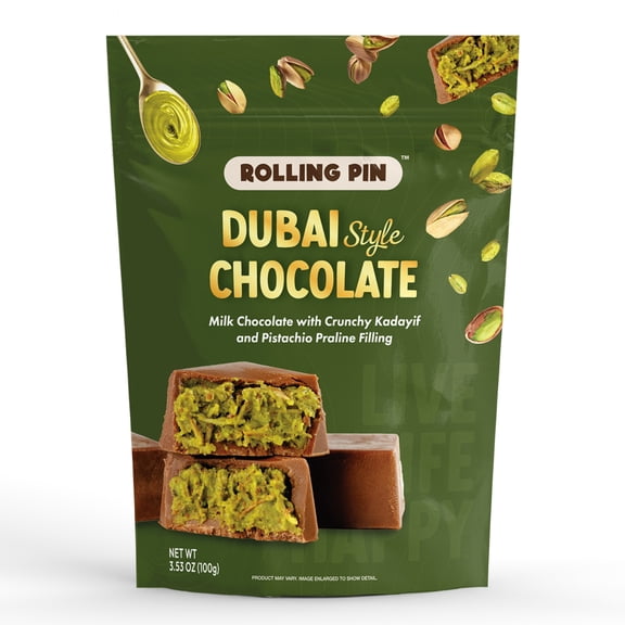 Dubai Style Chocolate with Kadayif & Pistachio Indulgent Treat by Rolling Pin Snacks
