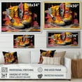 thumbnail image 4 of Designart "Urban Style with Edgy Sneakers" Fashion Framed Wall Art - Glam Yellow Balenciaga Entryway Framed Wall Art Print, 4 of 6