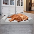 thumbnail image 2 of Furhaven Cama ortopédica para perros grandes con refuerzos extraíbles y funda lavable, para perros de hasta 125 libras - Sofá acolchado - Gris plateado, Jumbo Plus/XXL, 2 of 5