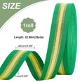 thumbnail image 5 of 25Yards Sparkle Polyester Glitter Ribbon Stripe Ribbon Clothes Accessories Flat Green 1inch, 5 of 5