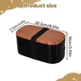 thumbnail image 3 of XIANXIAN Japanese Bento Box Adult Double Lunch Box Wooden Food Container Picnic Box Portable Bento Box for Office Hiking Camping, 3 of 7