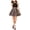 Black - bkbw, variant on Teeze Me Womens Illusion Printed A-line Fit & Flare Dress bkbw 5 - Juniors