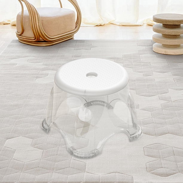 Taburete para niños Taburete para pies Taburete para baño Taburete para baño pequeño y resistente Orinal estable Toliet Reposapiés para sala de estar Blanco Medio Soledad taburetes pequeños