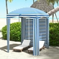 thumbnail image 2 of Outsunny 5.9' X 5.9' Portable Beach Umbrella,Ruffled Outdoor Cabana with Walls,Vents,Sandbags,Carry Bag,Blue & White Stripe,Multicolor Polyester Garden Outdoor Canopies Gazebos Umbrellas Shades, 2 of 9