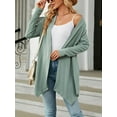thumbnail image 6 of Liacowi Women's Long Sleeve Cardigan Solid Color Jacquard Casual Open Front Lightweight Loose Kimono Cardigans, 6 of 9
