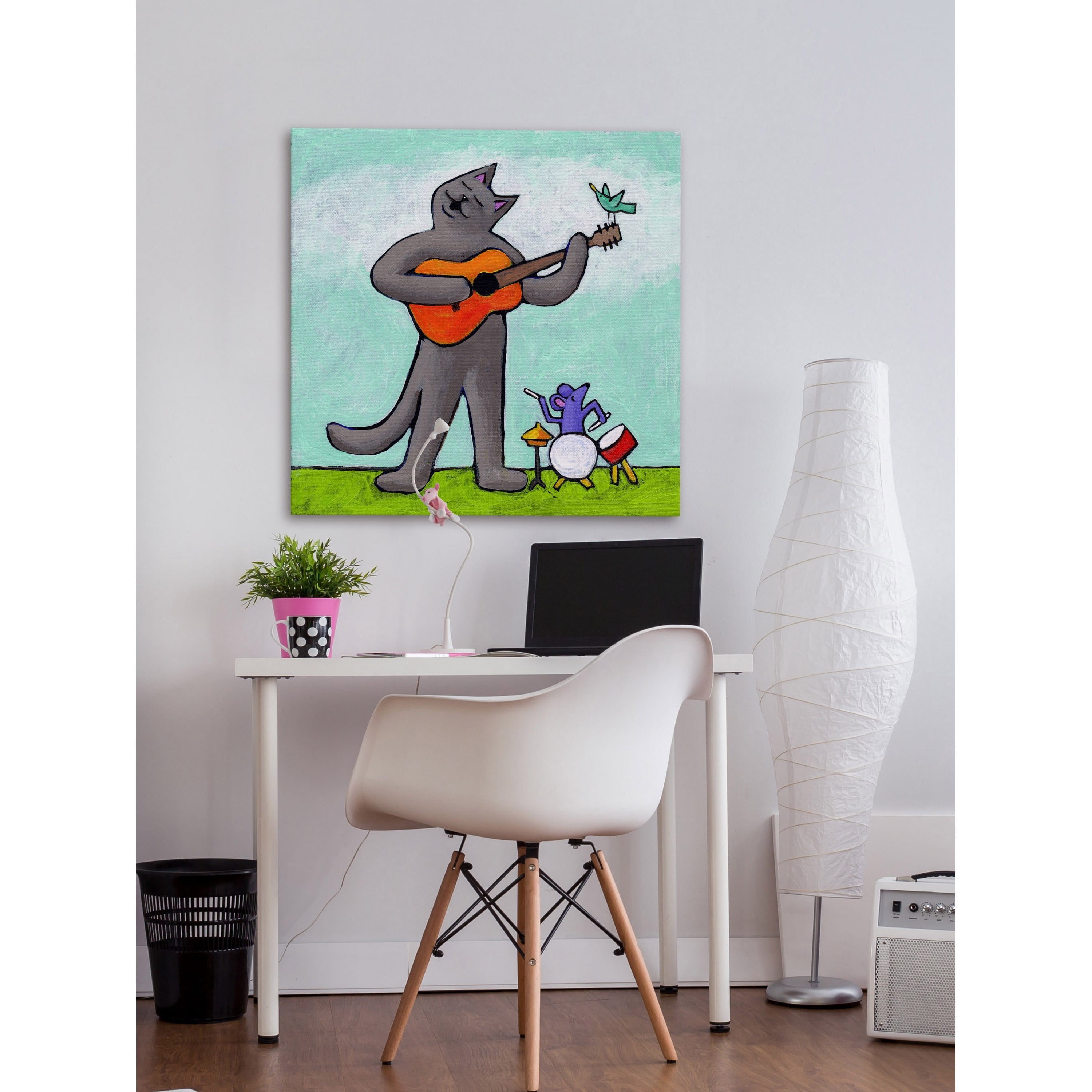 Marmont Hill - "Bluebird Serenade" by Janet Nelson Painting Print on Wrapped Canvas