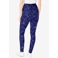 thumbnail image 3 of Woman Within Plus Size Tall Stretch-Cotton Knit Pull-On Printed Leggings, 3 of 5