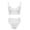 White, variant on GobdXE Women Contrast Piping V Neck Thin Strap Wireless Crop Bra & Line Splicing Hipster Brief Sets Solid Smooth 2 Piece Daily Intimates Color:Blue,Size:M