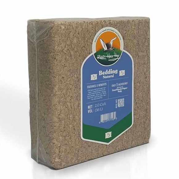 Rabbit Hole Hay - Ultra Premium Food Grade Bedding, Natural, 1.9 cu ft - Dust-Free & Hypoallergenic