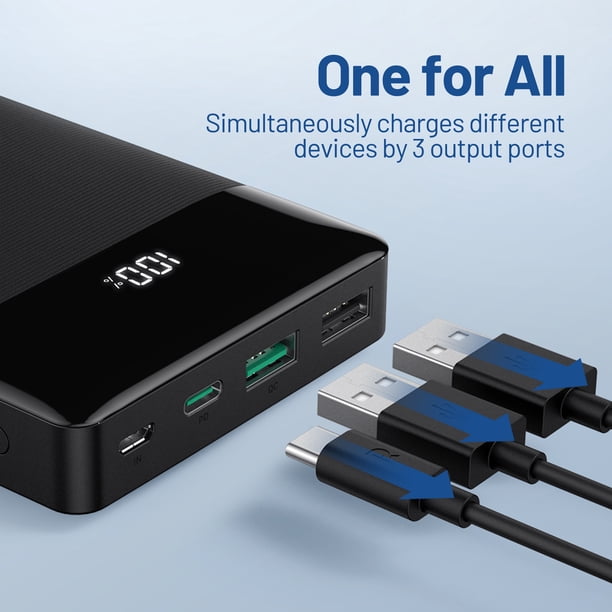 RAVPower 20000mAh Power Bank 20W PD 3.0 USB-C Power Delivery