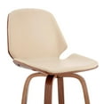 thumbnail image 4 of 26" Cream Faux Leather Swivel Seat Wooden Bar Stool, 4 of 10