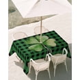thumbnail image 3 of 60x120 Inch Outdoor Tablecloth with Umbrella Hole Zipper Rectangle St. Patrick's Day Rectangular Tablecloths Outside Waterproof Spring Lucky Shamrock Green Buffalo Plaid Patio Table Cover for Picnic, 3 of 8
