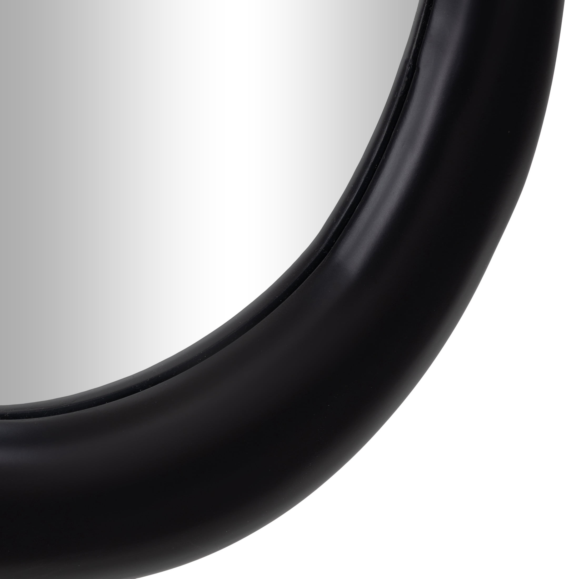 DecMode 23" x 63" Black Wavy Abstract Wall Mirror