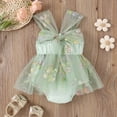 thumbnail image 6 of GYRATEDREAM Baby Rompers Jumpsuit Girls Tutu Dress Summer Sleeveless Ruffle Mesh Butterfly Princess Dress Birthday Party Outfit for 3-6M Green, 6 of 8